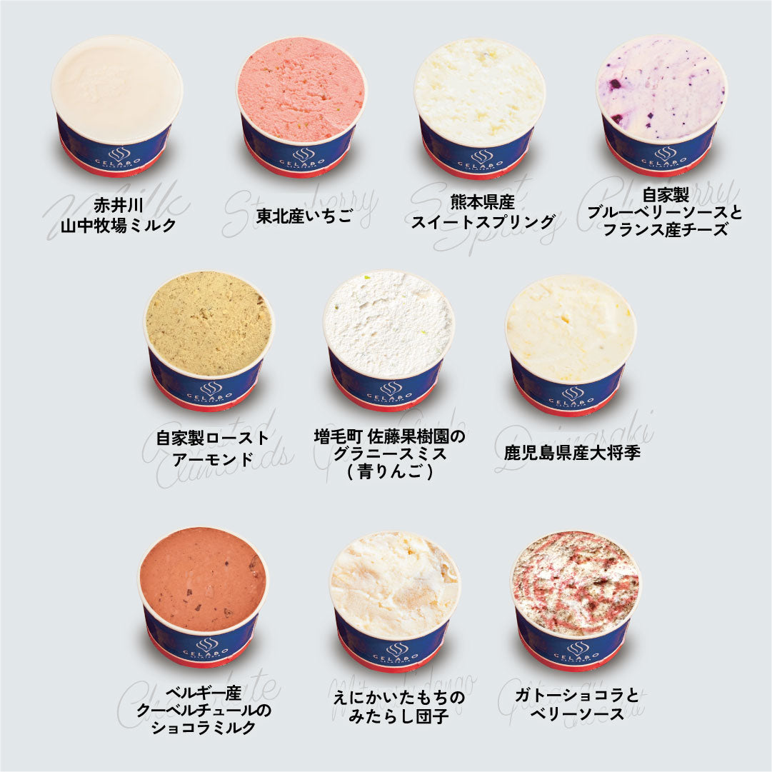 青さぎ牧場 お得な年4回お届け定期-季節のジェラート10個セット – GELATERIA GELABO