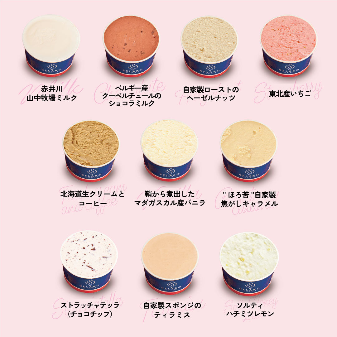 季節のおすすめジェラート10個セット – GELATERIA GELABO