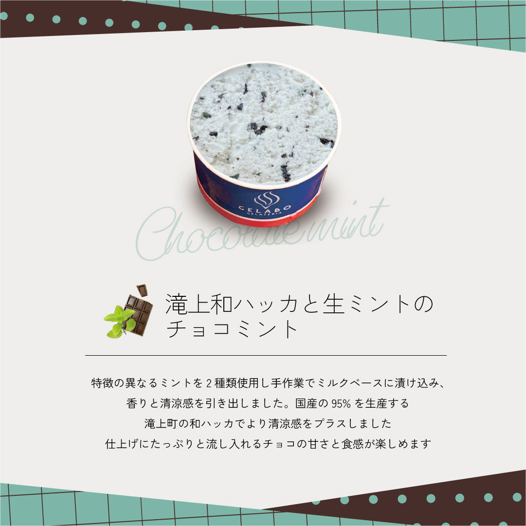 滝上和ハッカ＆生ミントのチョコミントジェラート10個セット