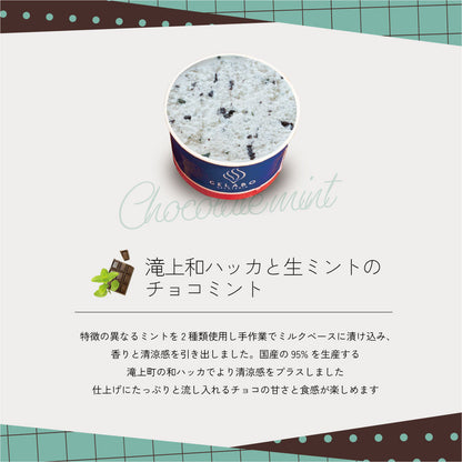 滝上和ハッカ＆生ミントのチョコミントジェラート10個セット